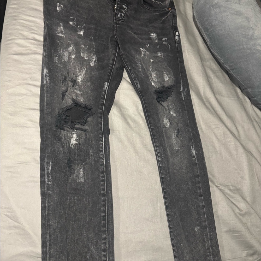 Men's Distressed purple jeans